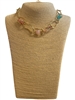 19125 GOLD HAMMERED MULTI COLOR SHORT NECKLACE