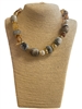 19127 BEIGE MULTI ACRYLIC BEADED SHORT NECKLACE