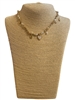 19131 CHAMPAGNE CRYSTAL & PEARL BEADED MULTI CHARM SHORT NECKLACE