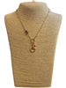 19136 GOLD BEADED U LINK DROP DEINTY NECKLACE