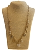 19143 PEARL & HEART MULTI CHARMS LONG GOLD NECKLACE