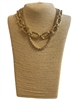 19154 CHAIN LINK & RHINESTONE 2 PC NECKLACE