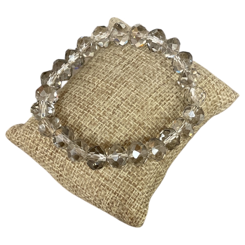 191SM 10MM SMOKE CLEAR CRYSTAL BRACELET