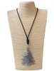 19898S ANTIQUE SILVER TREE LONG CORD NECKLACE