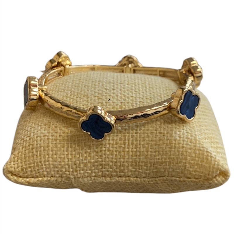 1DOB GOLD HAMMERED CLOVER STRETCH BRACELET