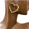 IE1294 HAMMERED 0PEN HEART EARRINGS