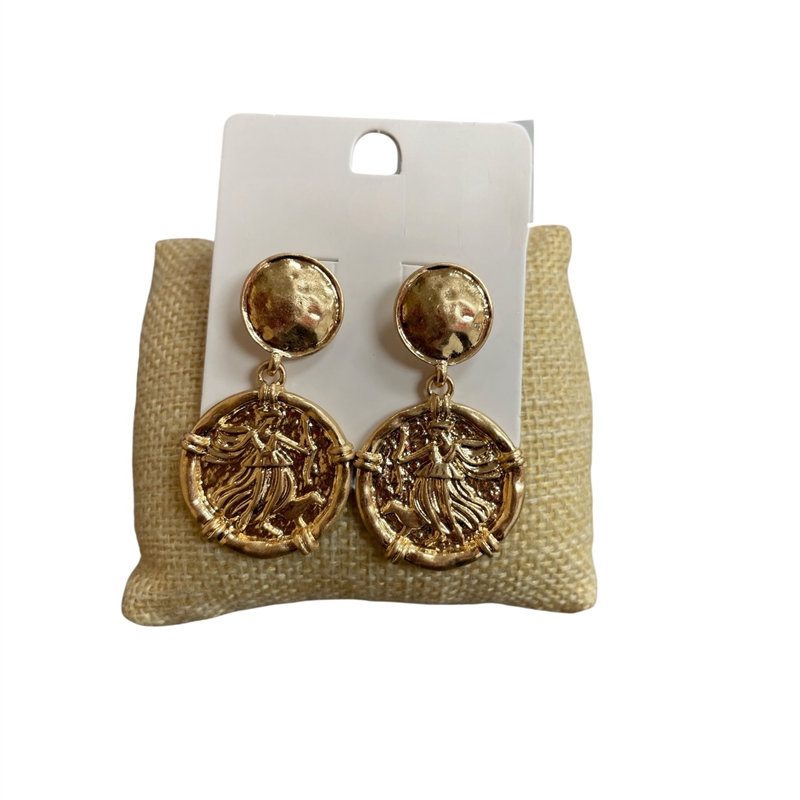 1NDE1162 HAMMERED COIN EARRINGS