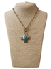 1NDN2224 MATTE GOLD TQS CENTER CROSS TOGGLE NECKLACE