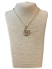 1NDN2254 DEINTY GOLD PEARL ENCRUSTED FLOWER COIN NECKLACE