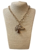1NDN2264 HAMMERED HORSE HEAD SHORT NECKLACE
