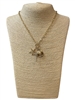 1NLN2171 GOLD MULTI CHARM WESTERN SHORT NECKLACE