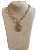 1NMN2092  HAMMERED CIRCLE SHORT  NECKLACE