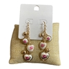 1NOE1145 HEART ROSE IN CENTER DANGLE EARRINGS