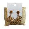1NUE1120 MATTE COIN CLUSTER POST DANGLE EARRINGS