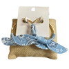 1NUE1127BL   BABY BLUE  BANDANA  HOOP EARRINGS