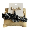 1NUE1127K  BANDANA  BLACK   HOOP EARRINGS
