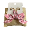 1NUE1127P  PINK   BANDANA  HOOP EARRINGS