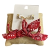 1NUE1127R  RED  BANDANA  HOOP EARRINGS