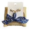 1NUE1127RB  ROYAL BLUE  BANDANA  HOOP EARRINGS