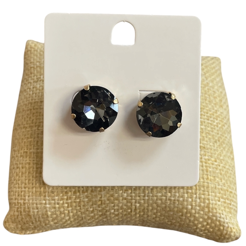 1YAE1190 CIRCLE CRYSTAL STUD EARRINGS