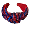 20-0218 ROYAL BLUE & RED SEQUINS HEADBAND