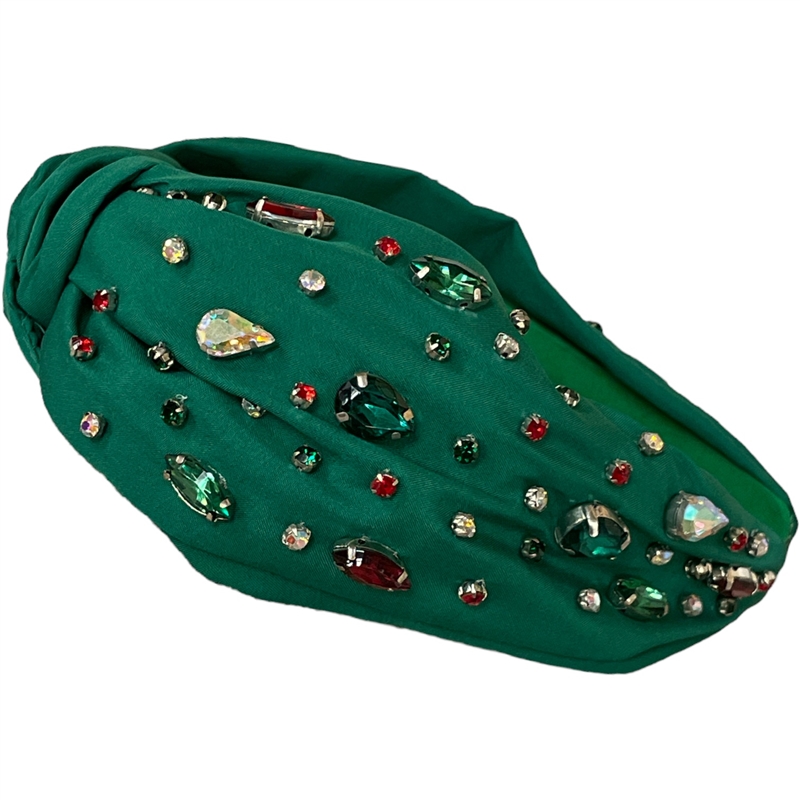 20-0269 EMERAL GREEN & RHINESTONE HEADBAND