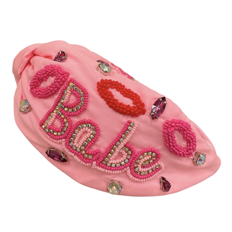 20-0326P PINK BABE BEADED HEADBAND