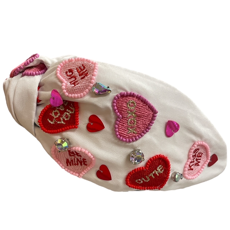 20-0330 WHITE HEADBAND WITH SWEETHEARTS