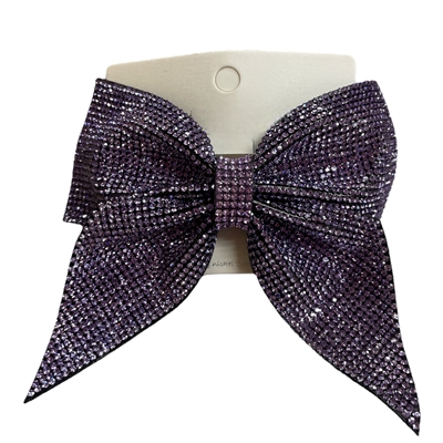 20-0417P  PURPLE RHINESTONES MEDIUM  BOW