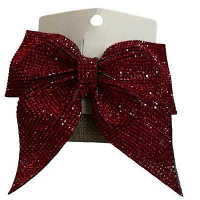 20-0417RD  RED RHINESTONES MEDIUM BOW