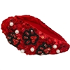 20-0452R  BLACK PAW RED SEQUINS HEADBAND