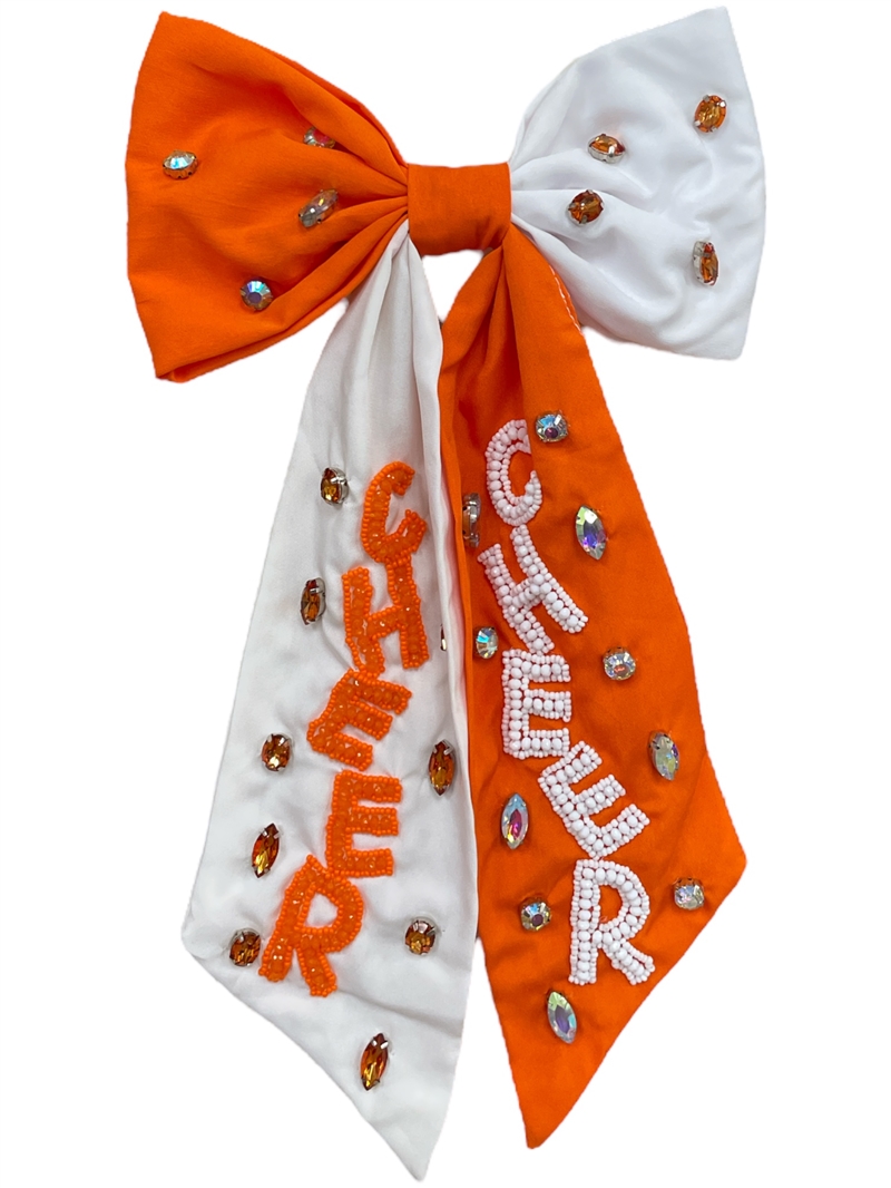 20-0486OW  ORANGE & WHITE LARGE BOW