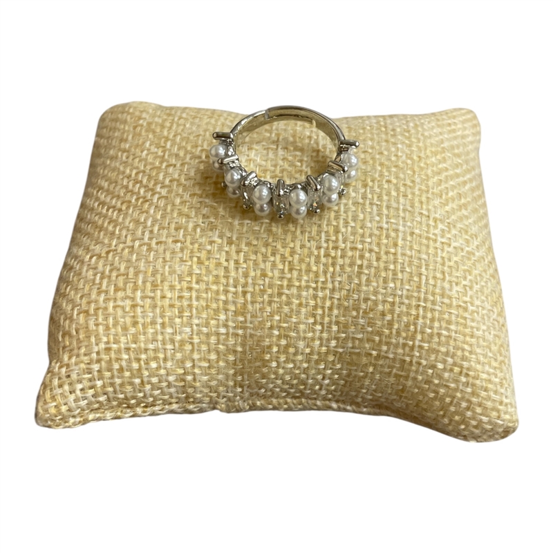 20262  2LINES PEARL  ADJUSTABLE RING