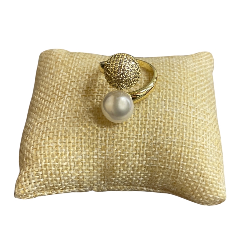 20263  PAVE & PEARL  ADJUSTABLE RING