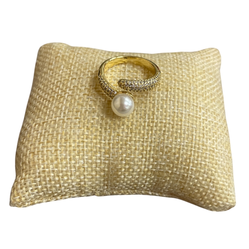 20264S  SMALL PEARL  ADJUSTABLE RING