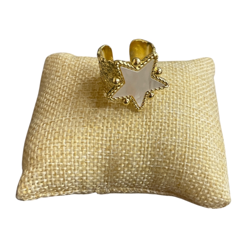 20265S  MOTHER PEARL STAR  ADJUSTABLE RING