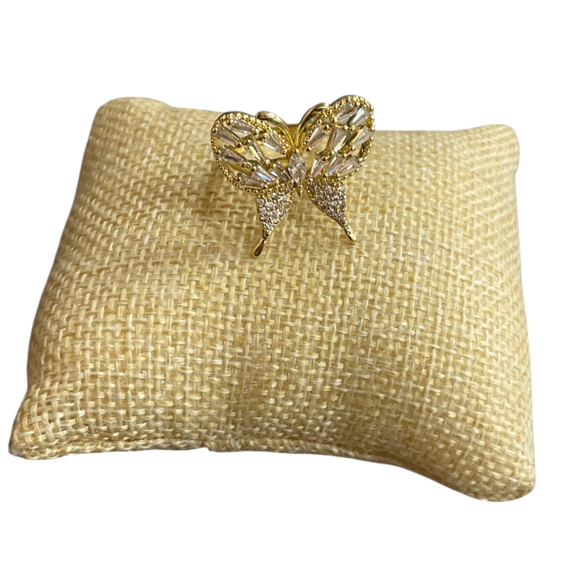 20266B  RHINESTONE BUTTERFLY  ADJUSTABLE RING