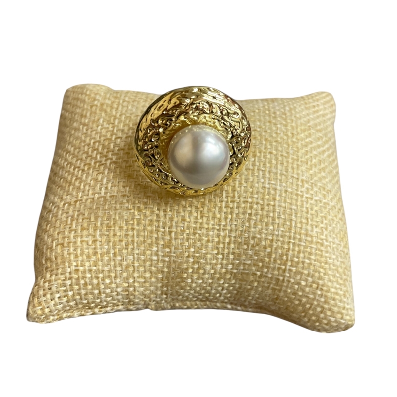 2026HP HAMMERED  PEARL  ADJUSTABLE RING