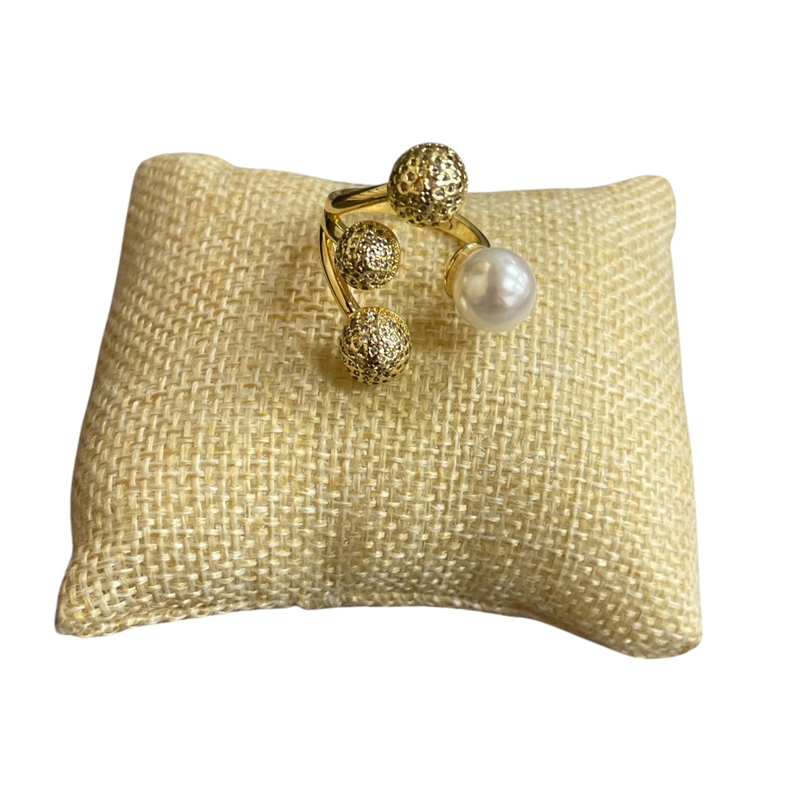 2026PL  PEARL & BALL ADJUSTABLE RING