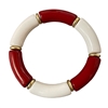 203BW  BURGUNDY WHITE  ACRYLIC BRACELET