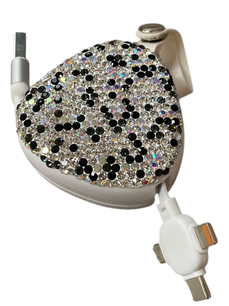 205BK  BLACK MULTI BLING 3 IN 1 MULTIPLE CHARGERS
