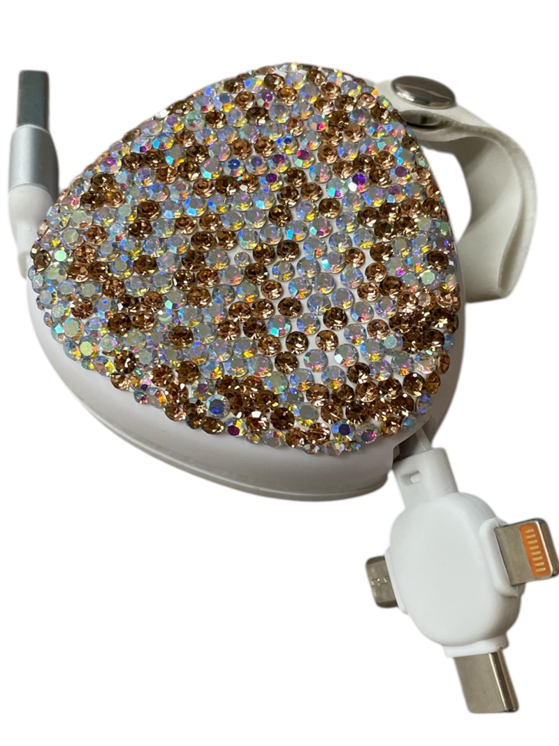 205BR  BROWN MULTI BLING 3 IN 1 MULTIPLE CHARGERS