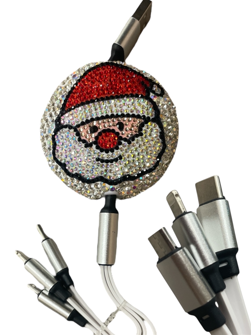 207AB  AB SANTA 3 IN 1 RETRACTABLE MULTIPLE CHARGERS