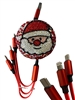 207R RED SANTA 3 IN 1 RETRACTABLE MULTIPLE CHARGERS