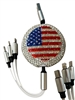 208AB  AMERICAN FALG 3 IN 1 RETRACTABLE MULTIPLE CHARGERS