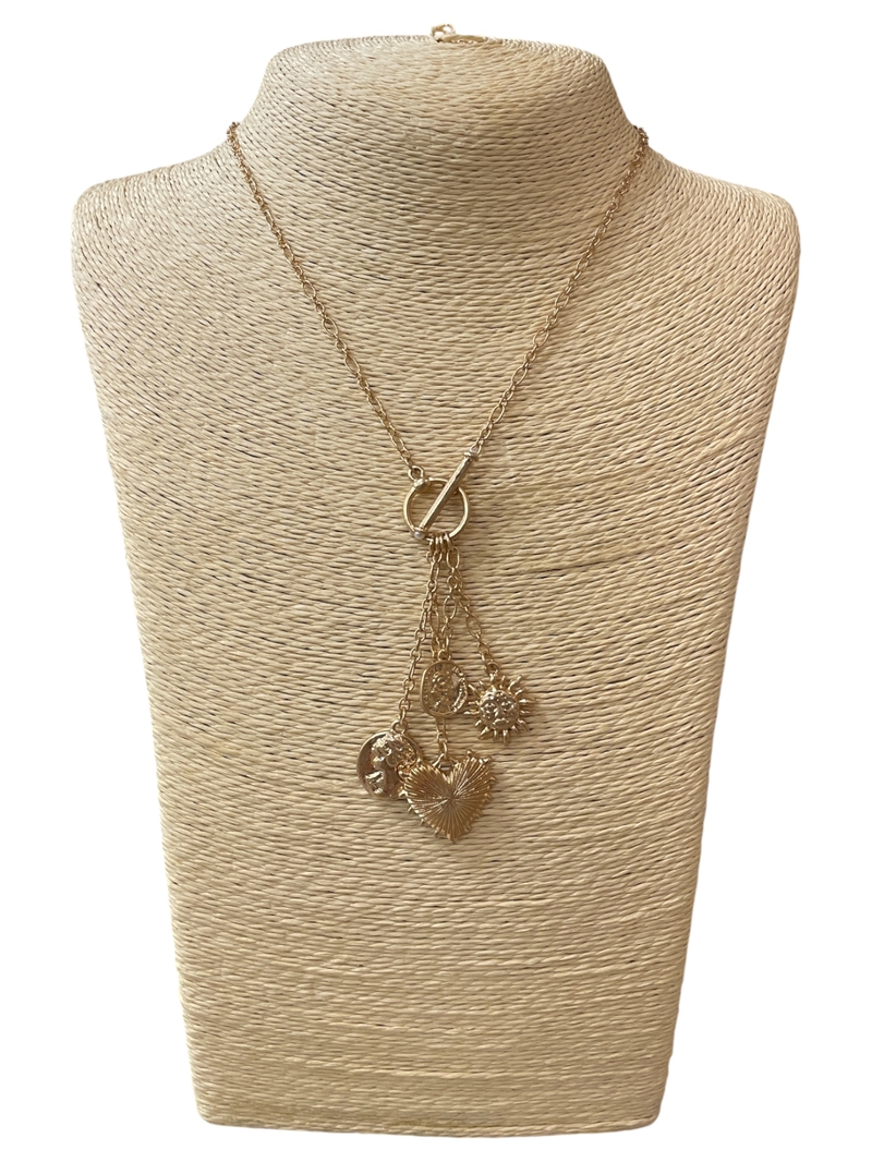 2253 HEART & FACE NECKALCE