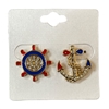 23495 RUDDER & ANCHOR STUD EARRINGS