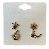 24603 SEA LIFE STUD 2 PAIR SET EARRINGS