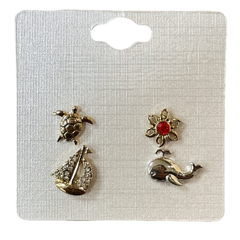 24603 SEA LIFE STUD 2 PAIR SET EARRINGS