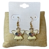 24628 GOLD AMERICAN FLAG HEART ANGEL POST EARRINGS